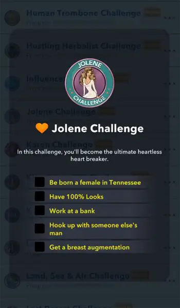 jolene challenge bitlife