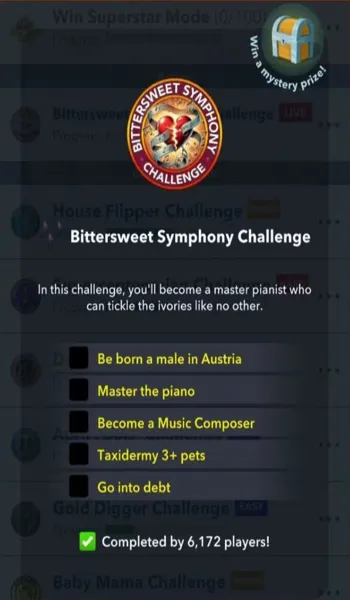 bitlife bittersweet symphony challenge