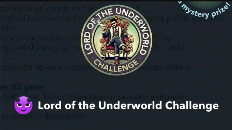the Lord of the Underworld Challenge BitLife
